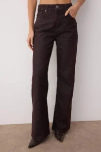 TRENDYOLMİLLA Brown High Waist Wide Leg Wide Leg 100% Cotton Non-Stretch jeans - Image 4