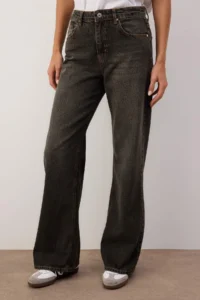 TRENDYOLMİLLA Anthracite High Waist Vintage Washed Wide Leg Wide Leg jeans - Image 3