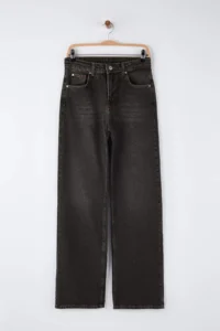 TRENDYOLMİLLA Anthracite High Waist Vintage Washed Wide Leg Wide Leg jeans - Image 5