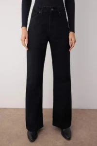 TRENDYOLMİLLA Black High Waist eyelet Binding Detailed Wide Leg Palazzo Pants jeans - Image 3