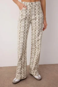 TRENDYOLMİLLA Multicolored animals Snake Patterned High Waist Wide Leg jeans - Image 3