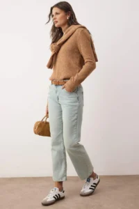TRENDYOLMİLLA Light Blue Regular Waist comfort Bootcut Straight jeans - Image 2