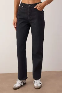 TRENDYOLMİLLA Black High Waist Straight Smoke jeans - Image 3