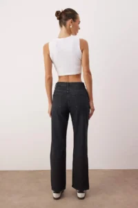 TRENDYOLMİLLA Black High Waist Straight Smoke jeans - Image 4
