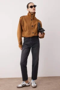TRENDYOLMİLLA Black High Waist Mom 100% Cotton Non-Stretch jeans