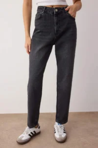 TRENDYOLMİLLA Black High Waist Mom 100% Cotton Non-Stretch jeans - Image 3