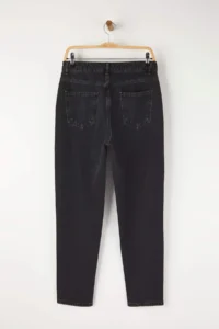 TRENDYOLMİLLA Black High Waist Mom 100% Cotton Non-Stretch jeans - Image 6