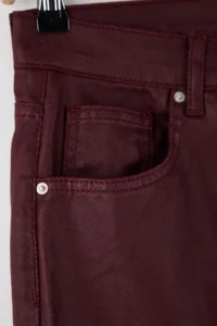 TRENDYOLMİLLA Burgundy Coated High Waist Wide Leg jeans - Image 6