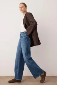 TRENDYOLMİLLA Mavi Low Waist Pocket Detail Wide Leg Wide Leg jeans - Image 3