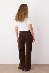 TRENDYOLMİLLA Brown Suede Look High Waist Wide Leg jeans - Image 4
