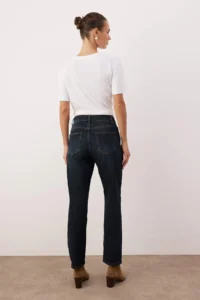 TRENDYOLMİLLA Dark Blue High Waist Straight/Plain Hem jeans - Image 4