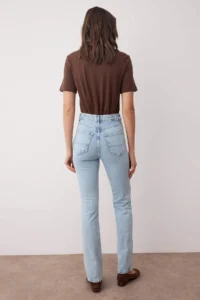 TRENDYOLMİLLA Light Blue High Waist Straight Plain Kesim comfort jeans - Image 4