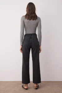TRENDYOLMİLLA Anthracite High Waist Straight Plain Hem jeans - Image 4