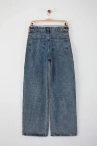 TRENDYOLMİLLA Mavi Vintage Washed Regular Waist Wide Leg jeans - Image 7