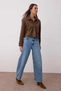 TRENDYOLMİLLA Mavi High Waist Loose Baggy jeans - Image 2