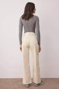 TRENDYOLMİLLA Ecru High Waist Bilek Size culotte 100% Cotton jeans - Image 4