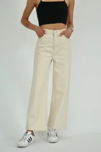 TRENDYOLMİLLA Ecru High Waist Bilek Size culotte 100% Cotton jeans - Image 7