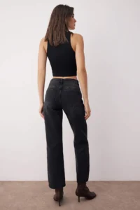 TRENDYOLMİLLA Black More Sustainable Regular Waist Yeni Straight Smoke jeans - Image 4
