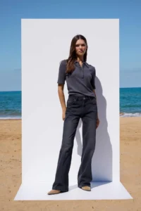 TRENDYOLMİLLA More Sustainable Black Rejeneratif Cotton Regular Waist Wide Leg jeans