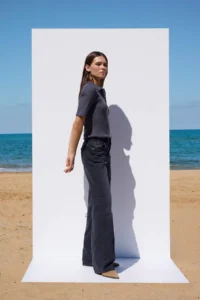 TRENDYOLMİLLA More Sustainable Black Rejeneratif Cotton Regular Waist Wide Leg jeans - Image 2