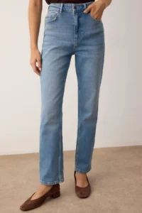 TRENDYOLMİLLA Mavi High Waist comfort/Flexible slim Fit Mom jeans - Image 3