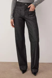 TRENDYOLMİLLA Black High Waist Pocket Detail Raw Wide Leg jeans - Image 3