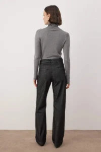 TRENDYOLMİLLA Black High Waist Pocket Detail Raw Wide Leg jeans - Image 4
