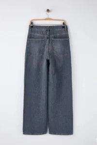TRENDYOLMİLLA Gray High Waist Baggy Wide Leg Rahat Wide Leg 100% Cotton jeans - Image 6