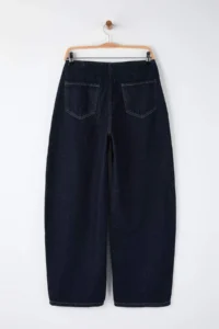 TRENDYOLMİLLA Trendyol Studio Dark Blue Waist Detailed High Waist Baggy jeans - Image 7