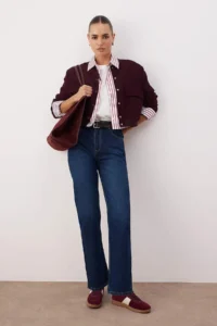 TRENDYOLMİLLA Dark Blue  High Waist Straight jeans