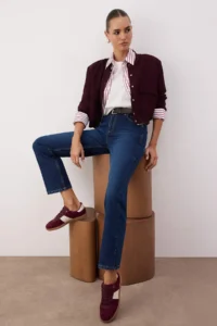 TRENDYOLMİLLA Dark Blue  High Waist Straight jeans - Image 2