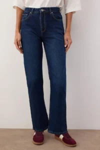 TRENDYOLMİLLA Dark Blue  High Waist Straight jeans - Image 3