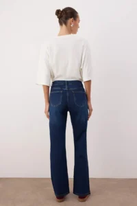 TRENDYOLMİLLA Dark Blue  High Waist Straight jeans - Image 4