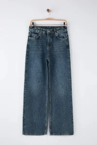 TRENDYOLMİLLA Dark Blue High Waist Wide Leg Palazzo Pants jeans - Image 5