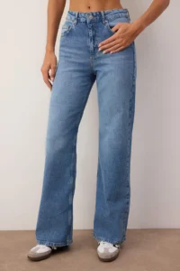 TRENDYOLMİLLA Mavi High Waist comfort/Flexible Wide Leg/Wide Leg jeans - Image 3
