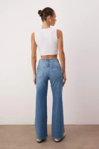 TRENDYOLMİLLA Mavi High Waist comfort/Flexible Wide Leg/Wide Leg jeans - Image 4