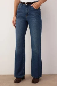 TRENDYOLMİLLA Dark Blue Arched High Waist Wide Leg jeans - Image 3