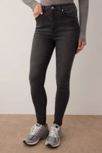TRENDYOLMİLLA Anthracite Bodysuit hugging Flexible High Waist skinny jeans - Image 3