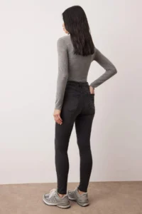 TRENDYOLMİLLA Anthracite Bodysuit hugging Flexible High Waist skinny jeans - Image 4