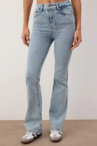 TRENDYOLMİLLA Light Blue High Waist comfort/Flexible Flare jeans - Image 2