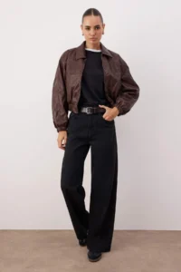 TRENDYOLMİLLA Black Adjustable Waist High Waist Wide Leg/Wide Leg jeans - Image 2