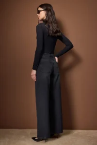 TRENDYOLMİLLA Black Stone Detailed Regular Waist Wide Leg jeans - Image 4