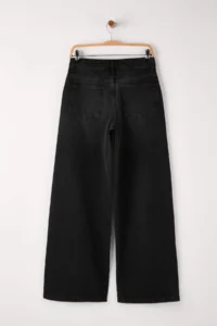 TRENDYOLMİLLA Black Stone Detailed Regular Waist Wide Leg jeans - Image 7
