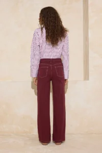 TRENDYOLMİLLA Burgundy High Waist Wide Leg comfort/Flexible Wide Leg jeans - Image 4
