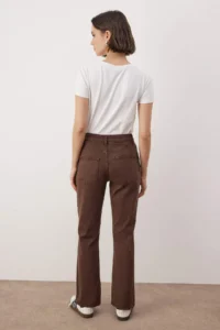 TRENDYOLMİLLA Brown High Waist comfort/Flexible Straight jeans - Image 4
