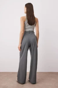 TRENDYOLMİLLA Wardrobe Essentials – Anthracite Straight Flexible Knitting Pants | - Image 4