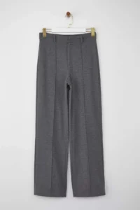 TRENDYOLMİLLA Wardrobe Essentials – Anthracite Straight Flexible Knitting Pants | - Image 5