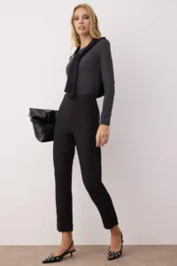 TRENDYOLMİLLA Black Carrot Basic Leggings Pants - Image 2