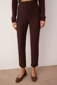 TRENDYOLMİLLA Dark Brown Carrot Basic Leggings Pants - Image 3