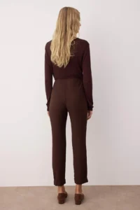 TRENDYOLMİLLA Dark Brown Carrot Basic Leggings Pants - Image 4